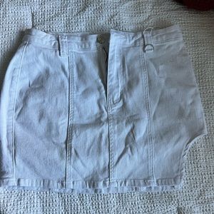 White Denim Mini Skirt